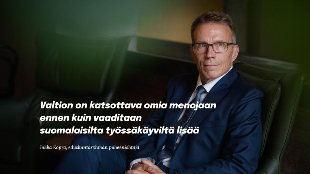 Valtion on katsottava omia menojaan ennen kuin vaaditaan suomalaisilta työssäkäyviltä lisää